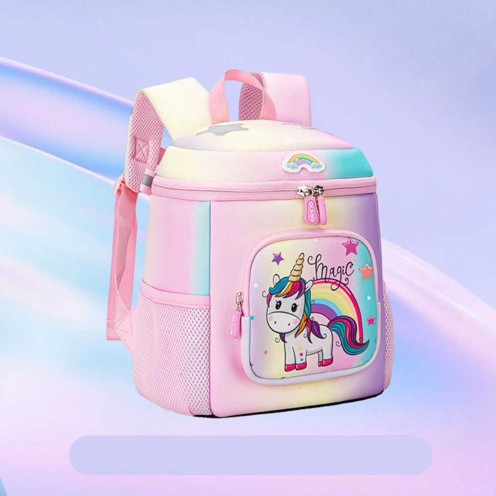 ZOKPO Unicorn School Bag for Girls | Waterproof PU Backpack for Kids | Lightweight Cute Cartoon Backpack Large Capacity Kid's Travel Bag, Picnic Bag, Lightweight School Bag for Boys Girls