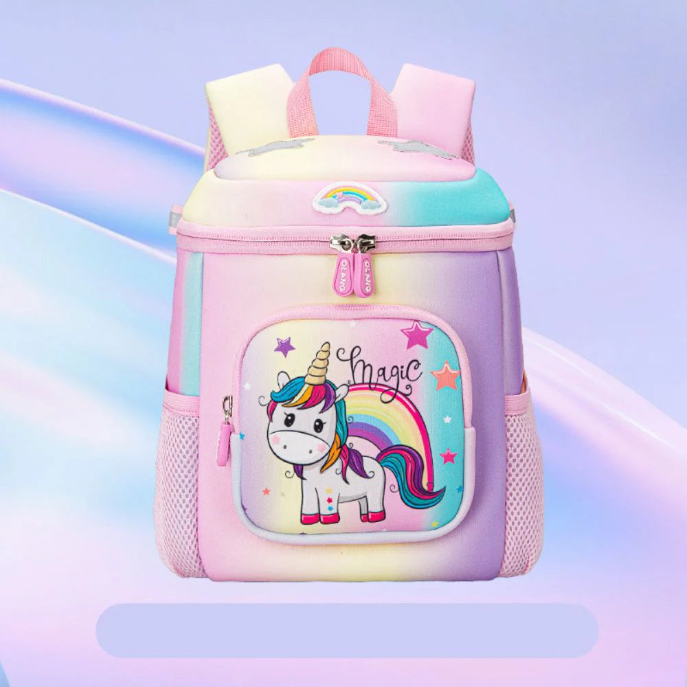 ZOKPO Unicorn School Bag for Girls | Waterproof PU Backpack for Kids | Lightweight Cute Cartoon Backpack Large Capacity Kid's Travel Bag, Picnic Bag, Lightweight School Bag for Boys Girls
