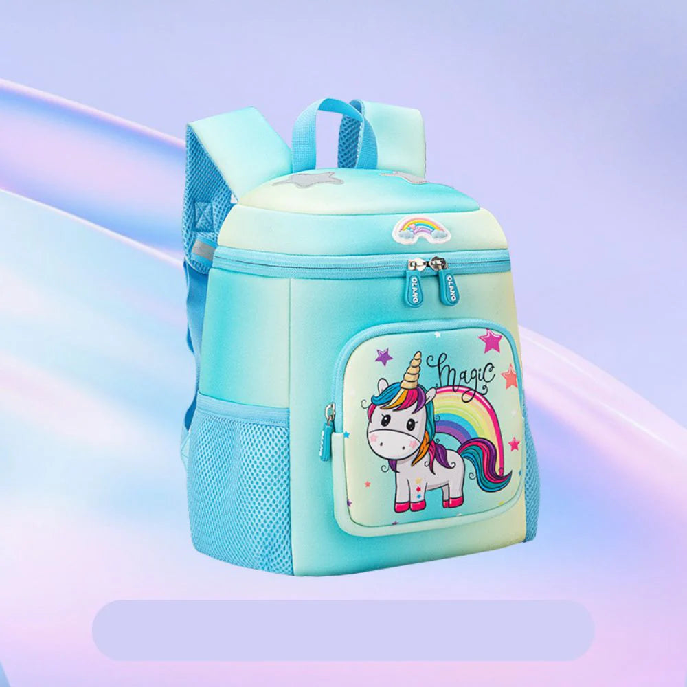 ZOKPO Unicorn School Bag for Girls | Waterproof PU Backpack for Kids | Lightweight Cute Cartoon Backpack Large Capacity Kid's Travel Bag, Picnic Bag, Lightweight School Bag for Boys Girls