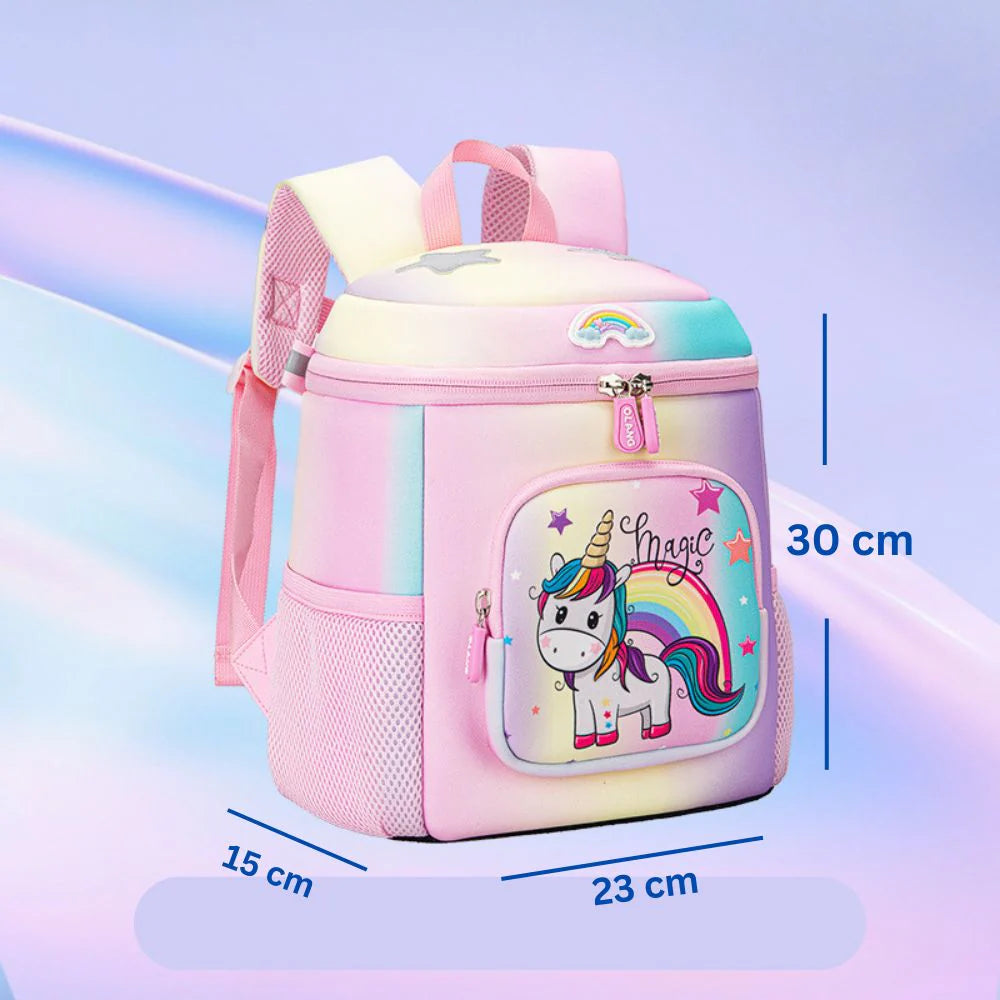 ZOKPO Unicorn School Bag for Girls | Waterproof PU Backpack for Kids | Lightweight Cute Cartoon Backpack Large Capacity Kid's Travel Bag, Picnic Bag, Lightweight School Bag for Boys Girls