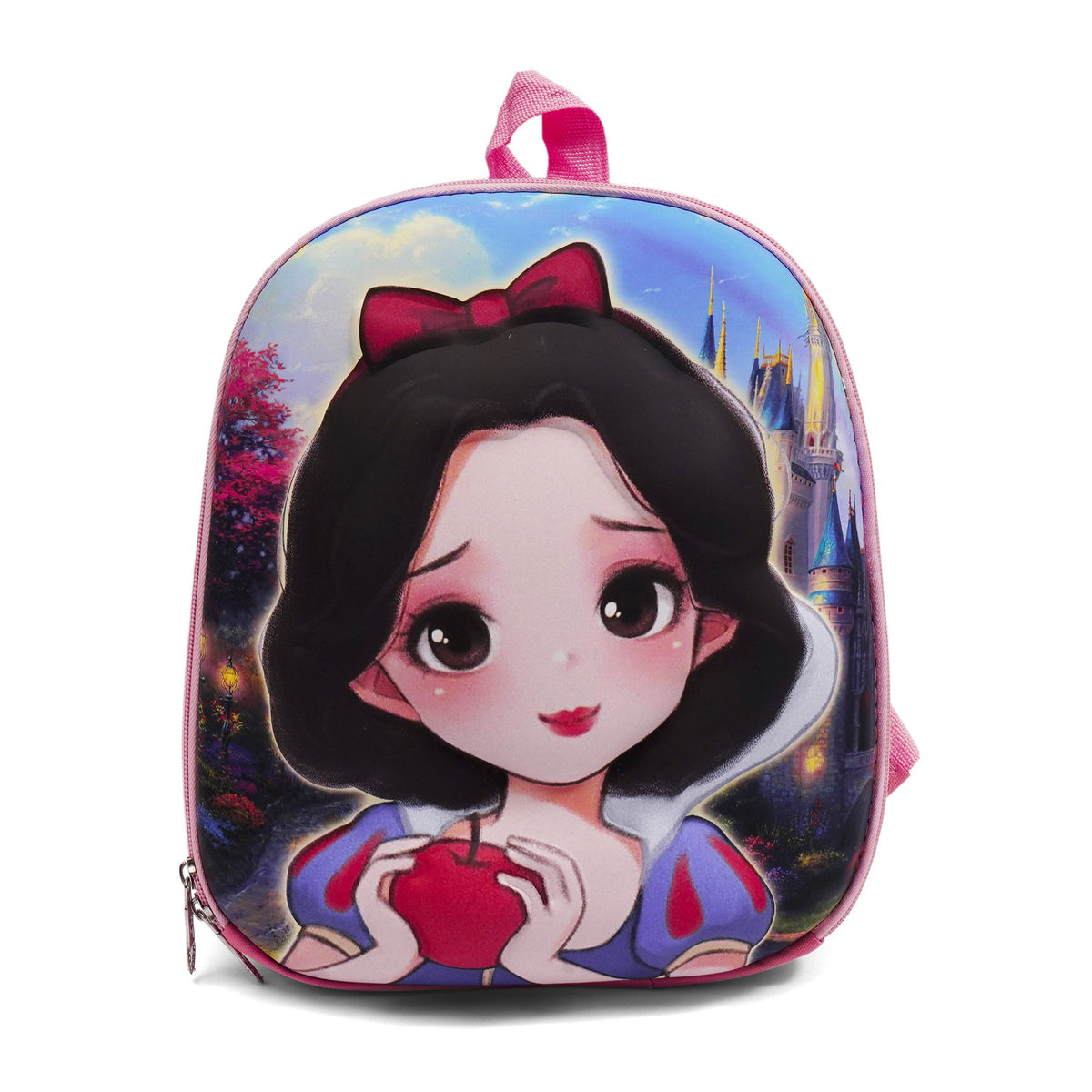 ZOKPO Princess Cartoon School Bag for Girls | Waterproof PU Lightweight Backpack | Kids Toddler Schoolbag for 3-7 Years | Cute Pink Disney-Inspired Travel Bag (Snow White Design)