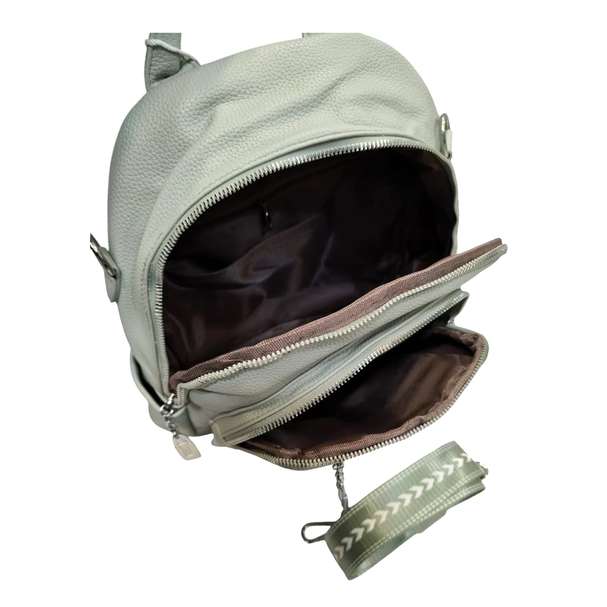 ZOKPO Elegant Faux Leather Mini Backpack Purse - Stylish Small Travel Daypack for Women & Girls with Silver Hardware (Light Green)