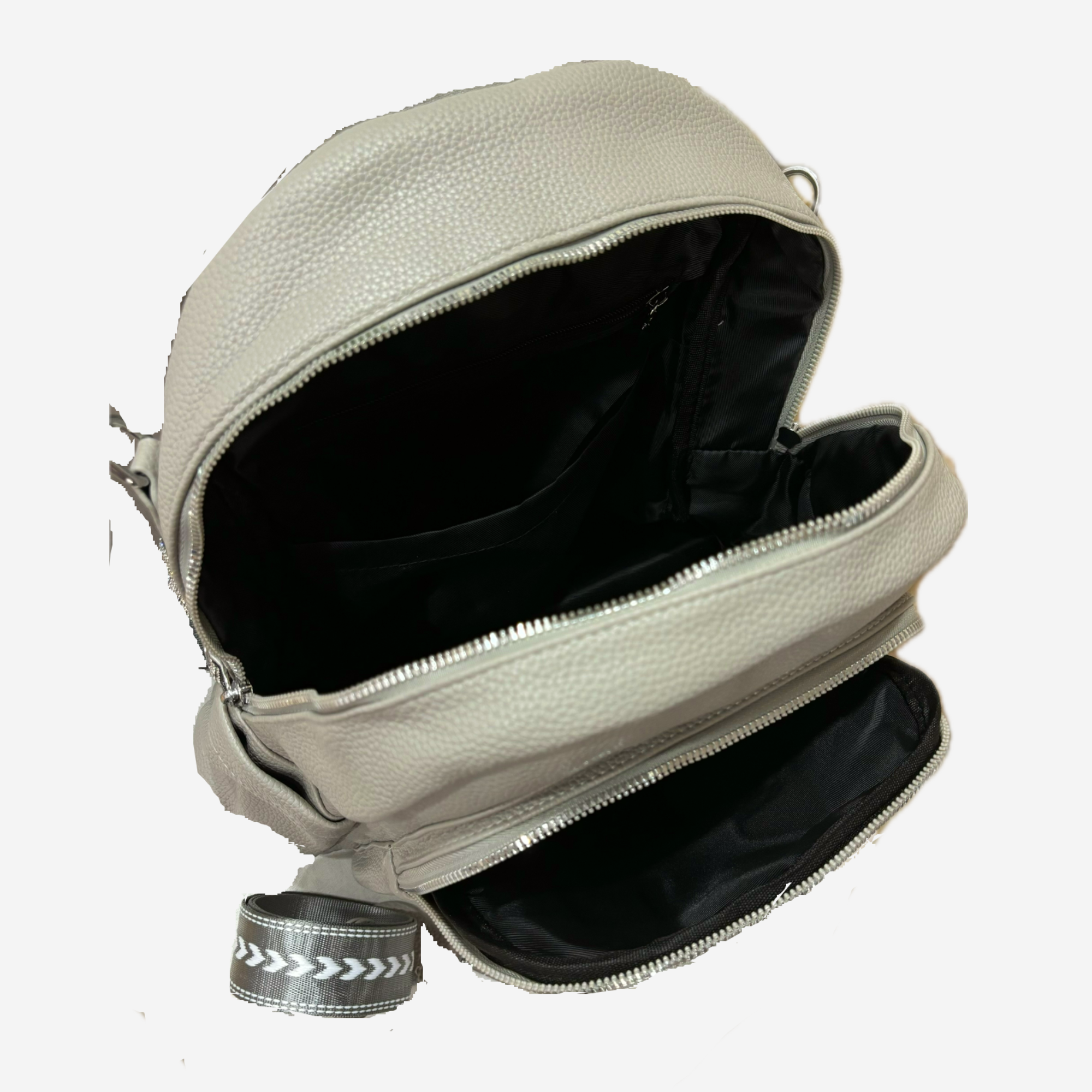 ZOKPO Elegant Grey Faux Leather Mini Backpack Purse - Stylish Small Travel Daypack for Women & Girls with Silver Hardware (Cloudy Grey)