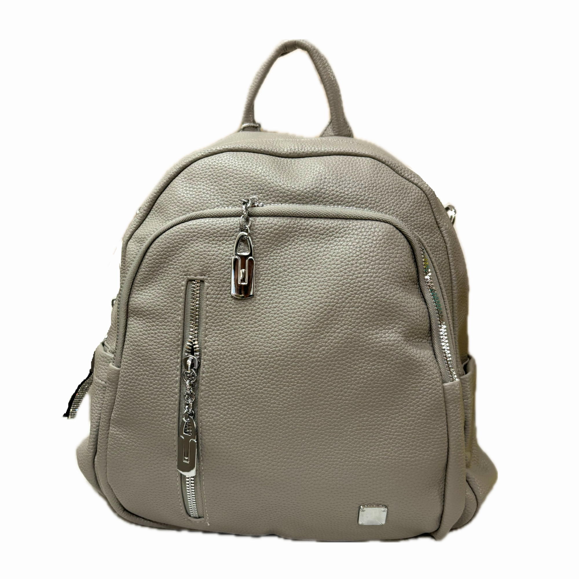 ZOKPO Elegant Faux Leather Mini Backpack Purse - Stylish Small Travel Daypack for Women & Girls with Silver Hardware (Birch color)